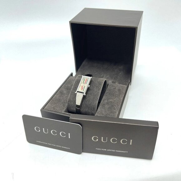 GUCCI 1500L Square Bangle watch quartz Wristwatch SS Silver main image 9